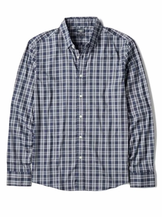 NWT Faherty Reserve The Movement Shirt Starry Sky Plaid Blue Button Down